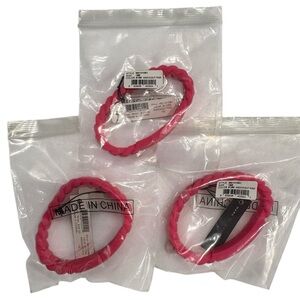 Marc Jacobs Knockout Pink Bracelet Trio – Braided Silicone Stack – NWT!